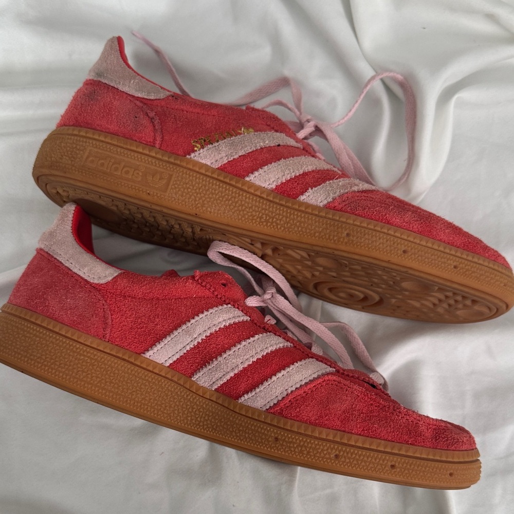 Adidas Handball Spezial Red and Pink Suede Sneakers - Picture 5 of 8